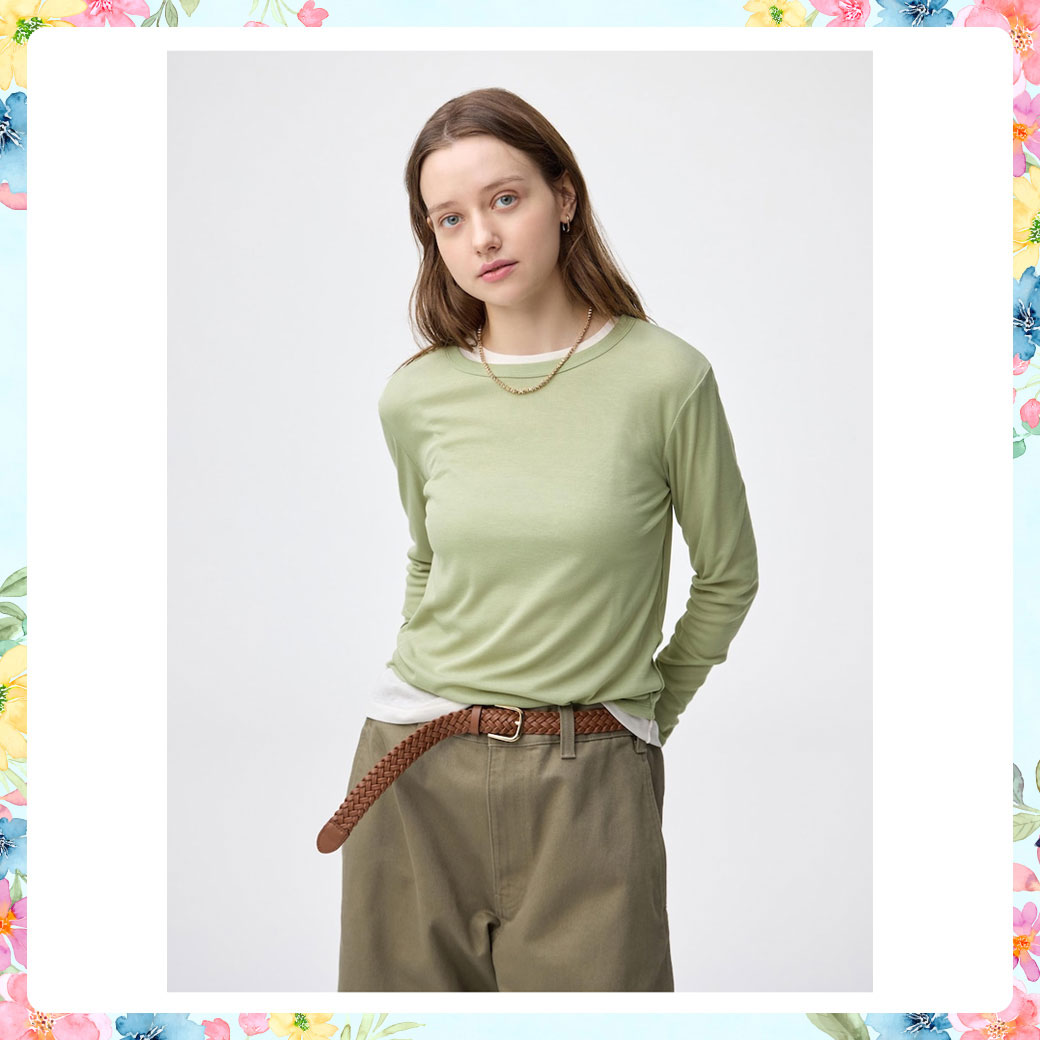 ソフトシアークルーネックT