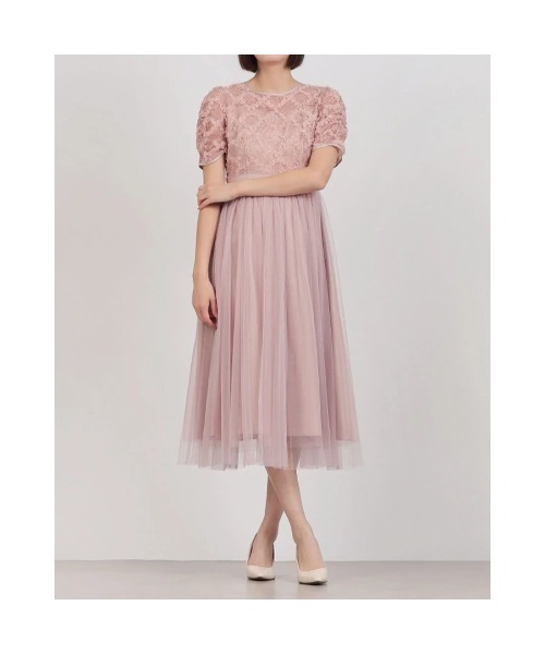 キラキラレース×チュールドレス