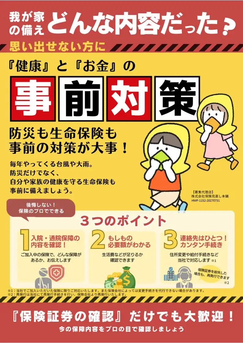 我が家の備え、どんな内容だった？