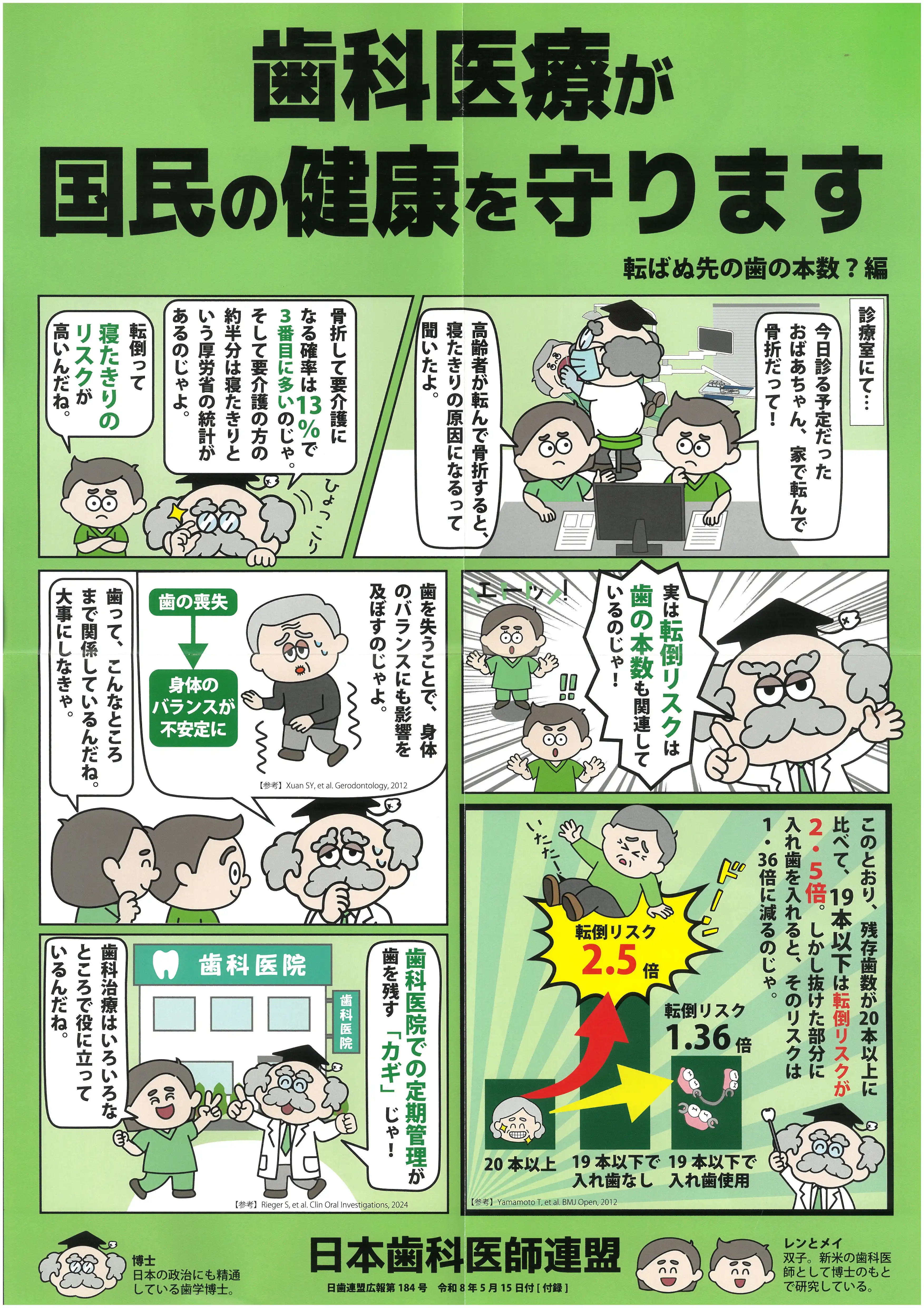 歯を失うと転びやすくなる