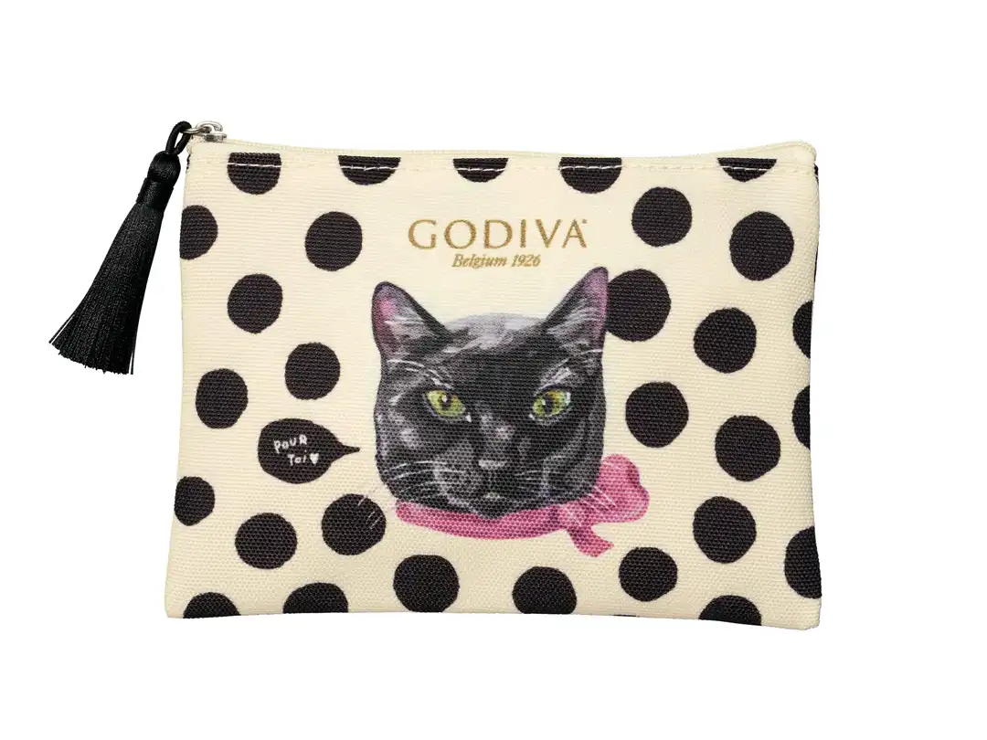 ゴディバ ブラックキャット コレクション カレ アソートメント 4枚入 ポーチ付き