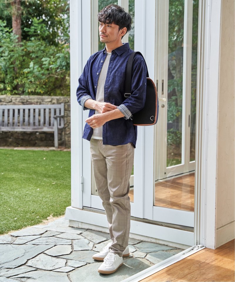 雑誌MonoMax5月号掲載　フレンチリネンMIX袖2wayシャツ