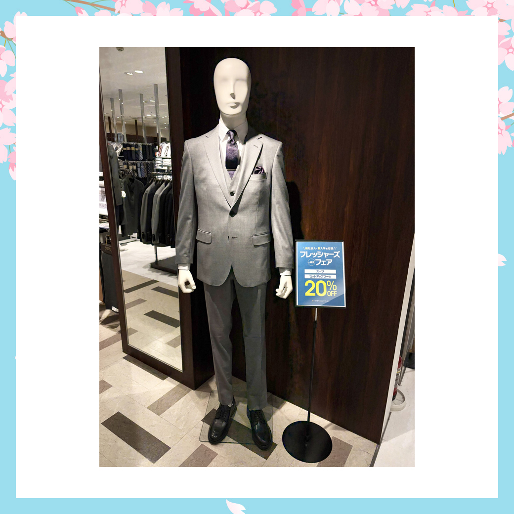 光沢ウール混レギュラーフィット2ボタン3ピーススーツ