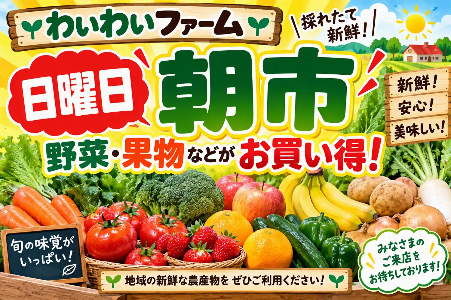 わいわいファーム 日曜朝市！