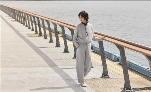 スウェットライクニットドルマンスリーブカーディガン