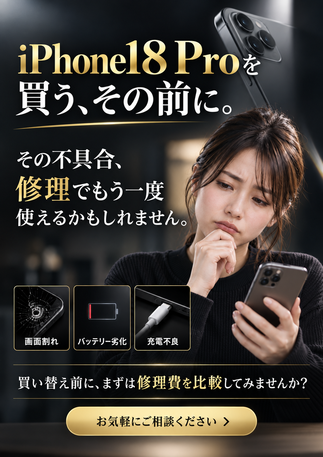 新しいiPhone買う前に修理してみませんか？