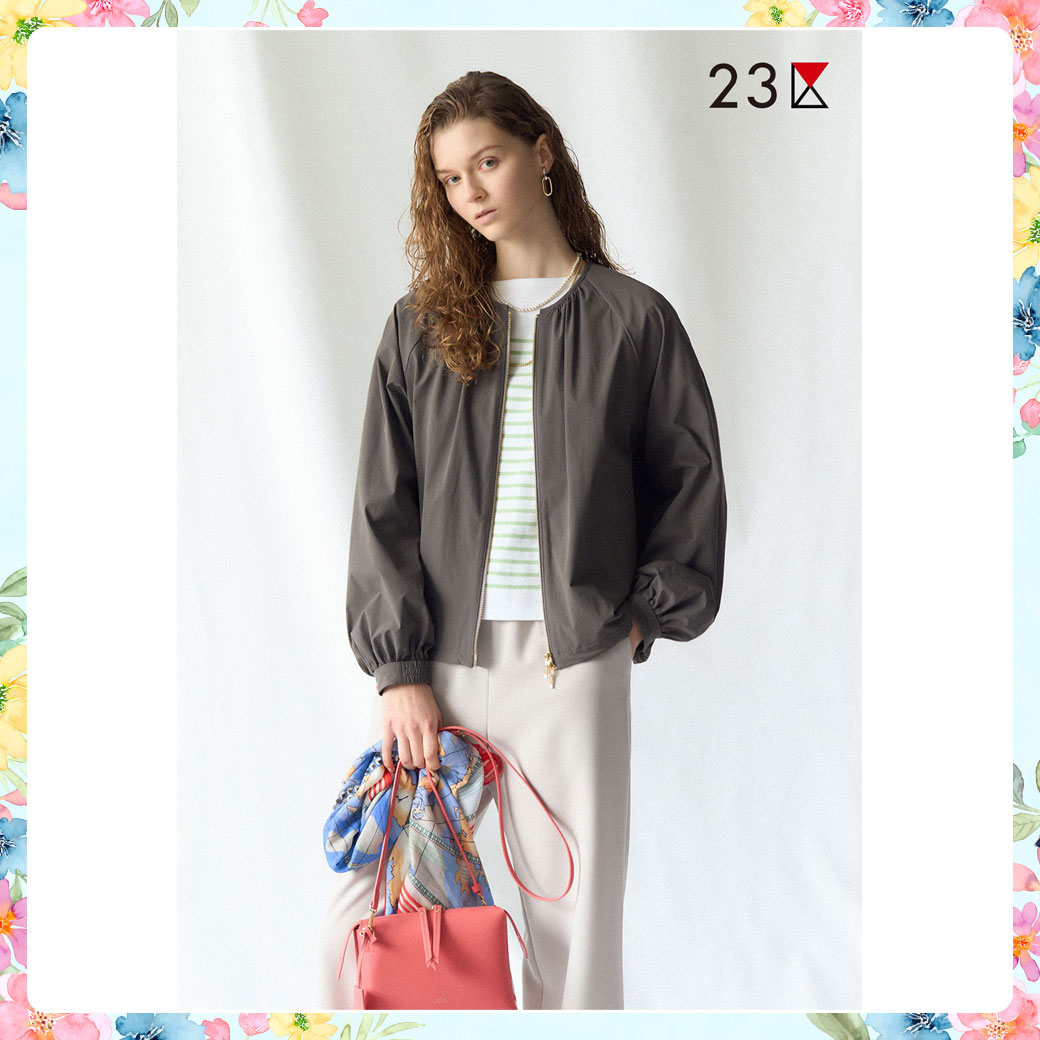 2WAYストレッチタフタ　ギャザーブルゾン