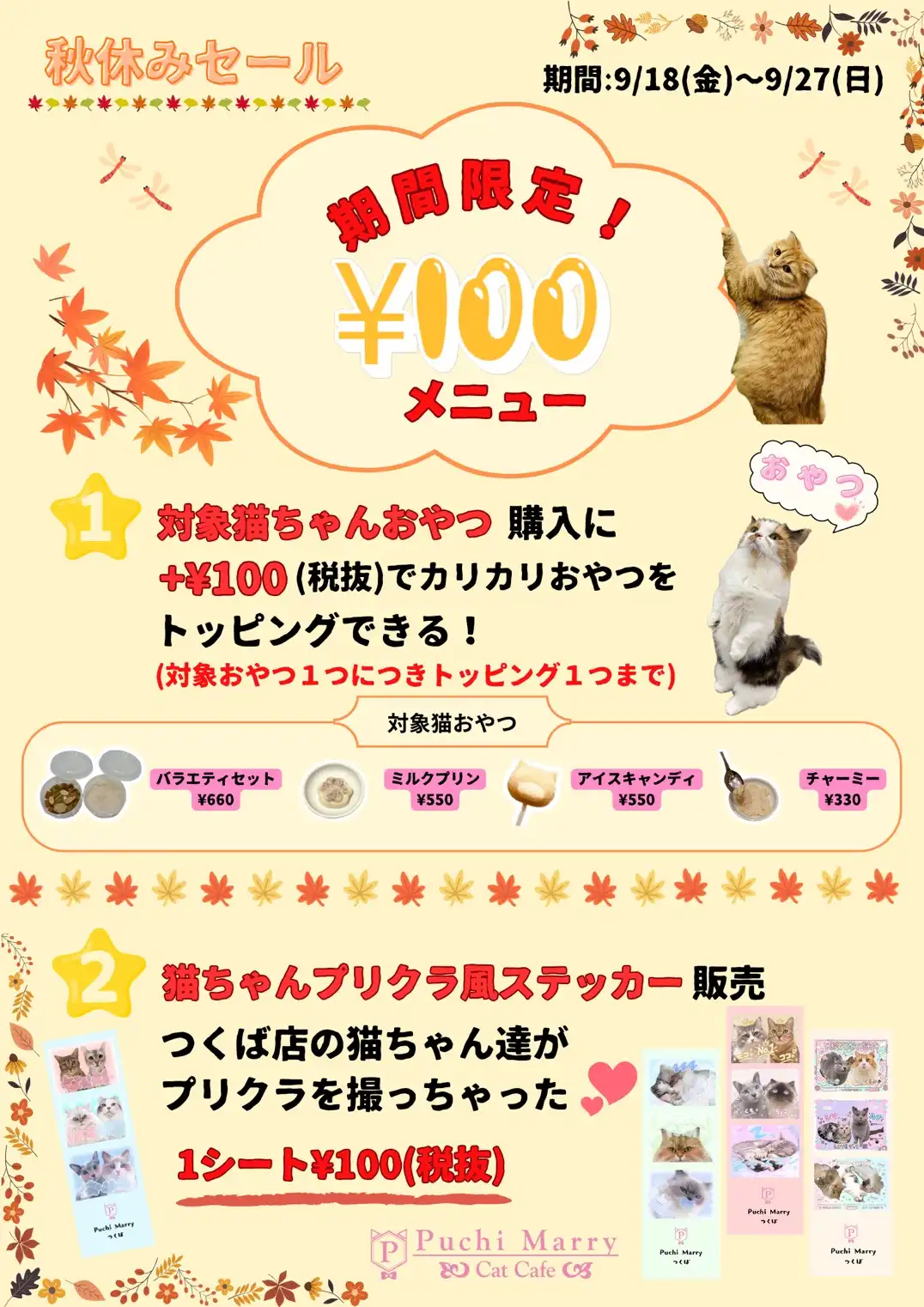 （期間限定）100円メニュー