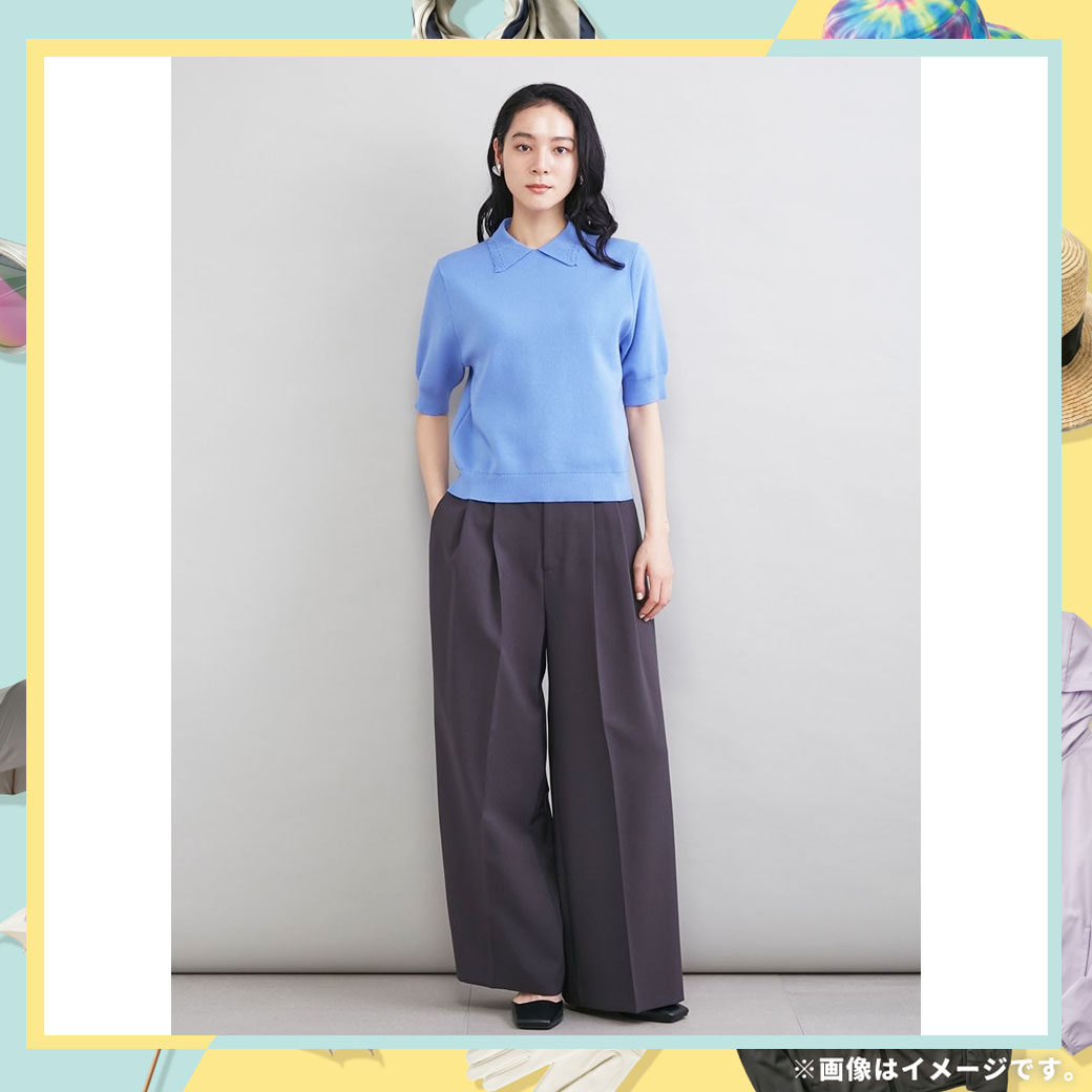 【Mila Owen】ドライタッチ２タックワイドパンツ