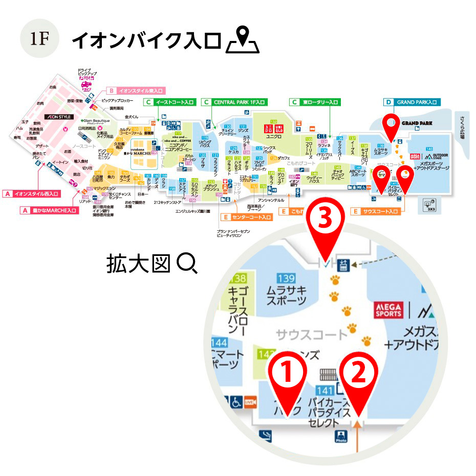 イオンバイク入口のご案内