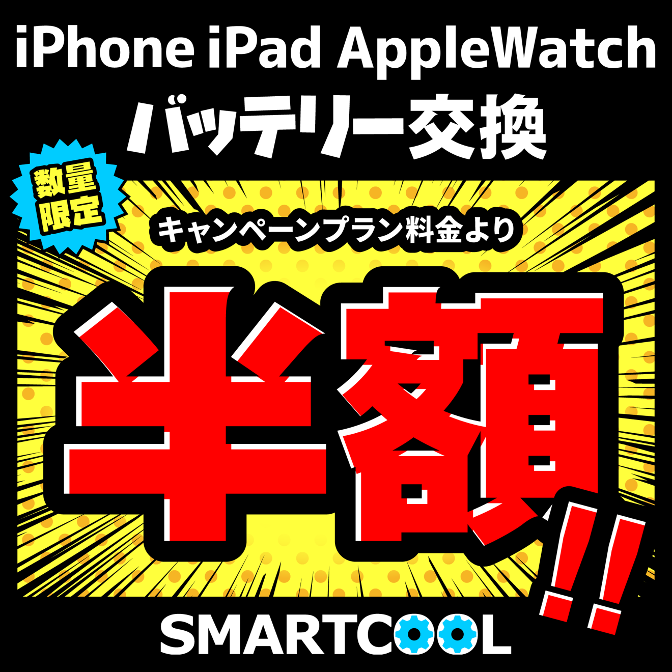 7/18~8/2まで開催!バッテリー半額キャンペーン