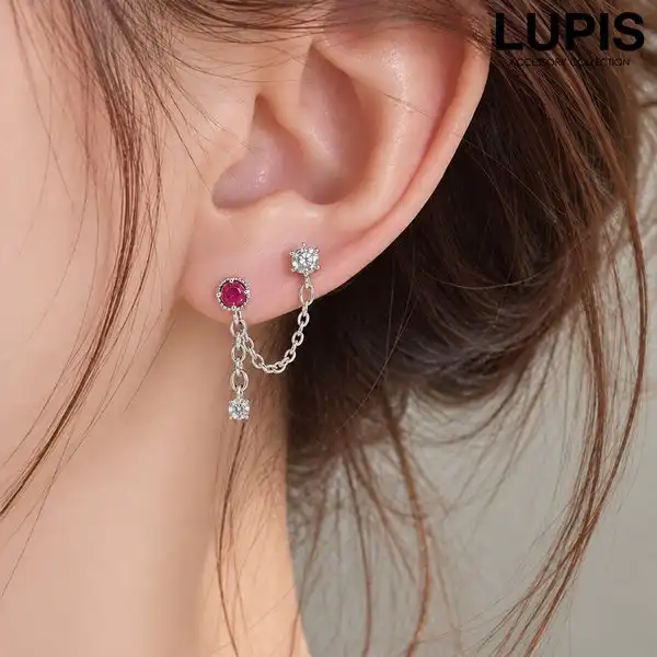 存在感のあるダブルホールピアス