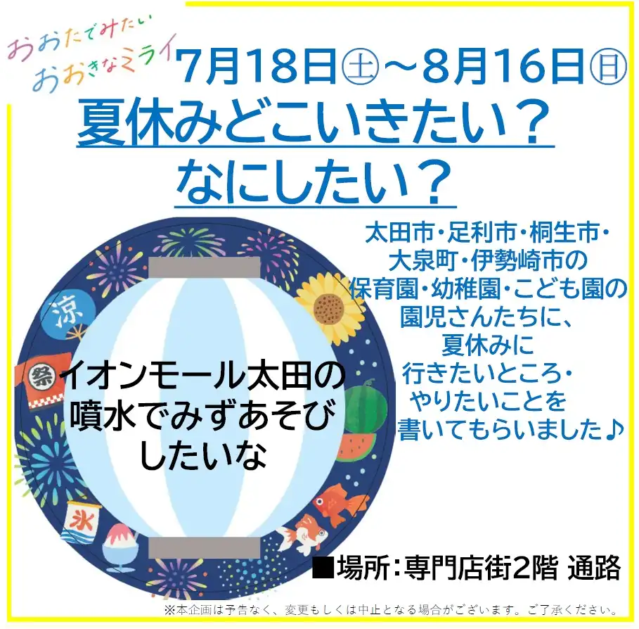 夏やすみどこ行きたい？なにしたい？