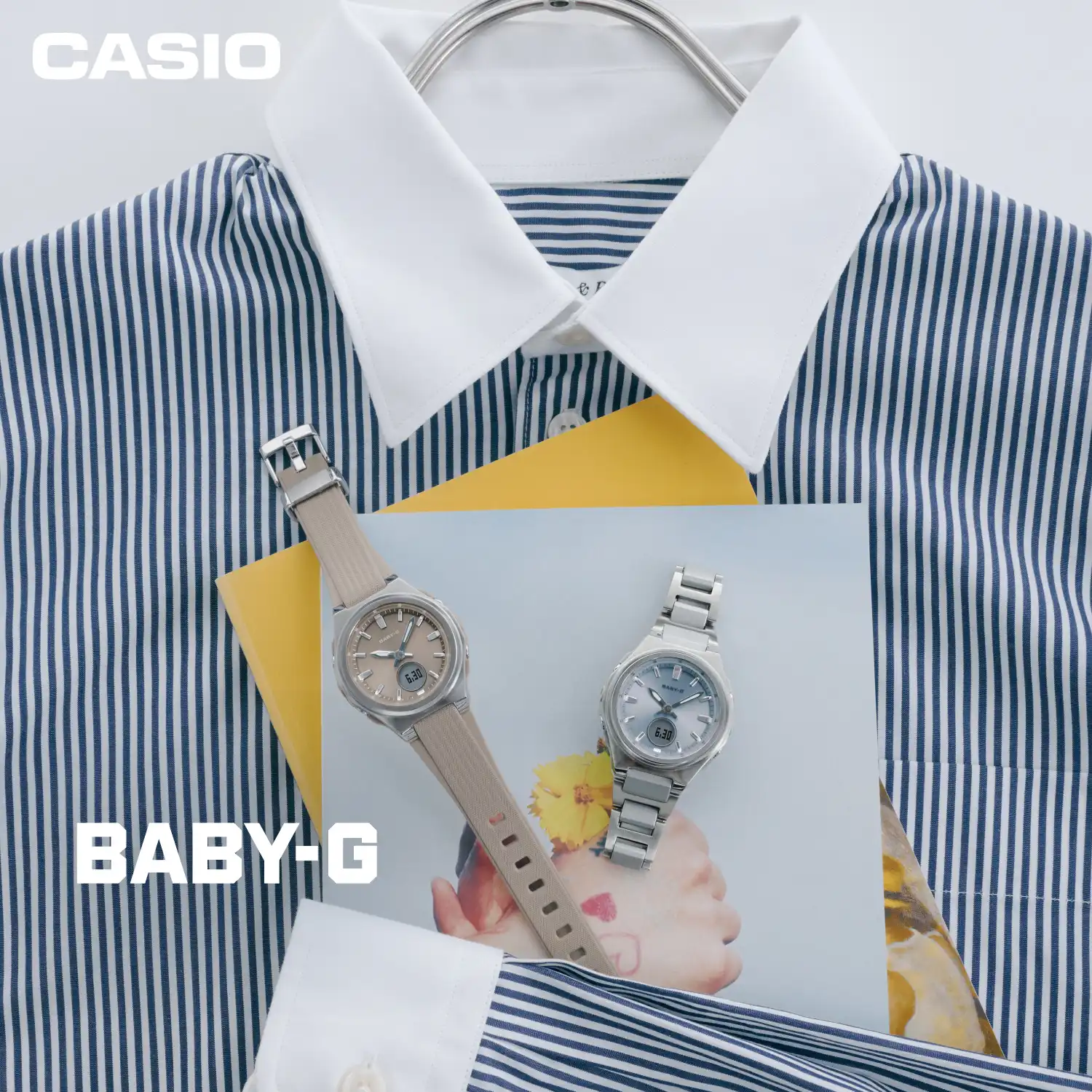 毎日の装いを華やかに彩るメタルベゼル採用の電波ソーラーBABY-G