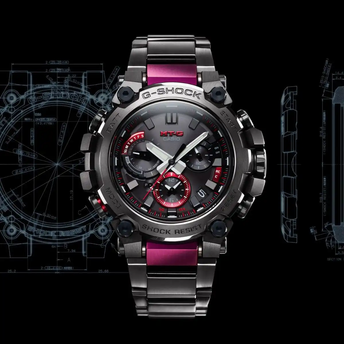 高貴な黒×赤。G-SHOCK最高峰「MT-G」から、圧倒的な存在感を放つ1本。