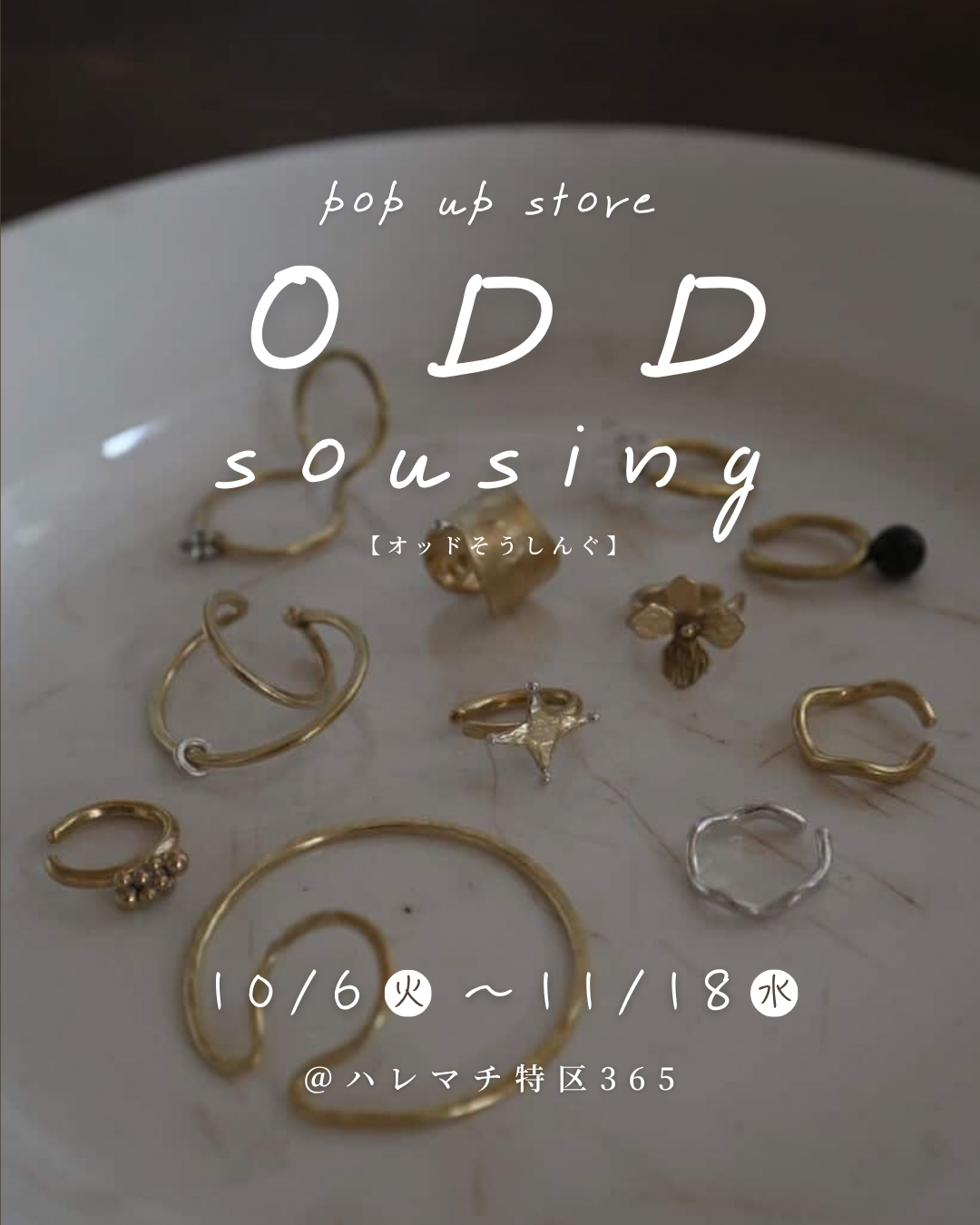 『ODD装身具』アクセサリーポップアップ開催です！