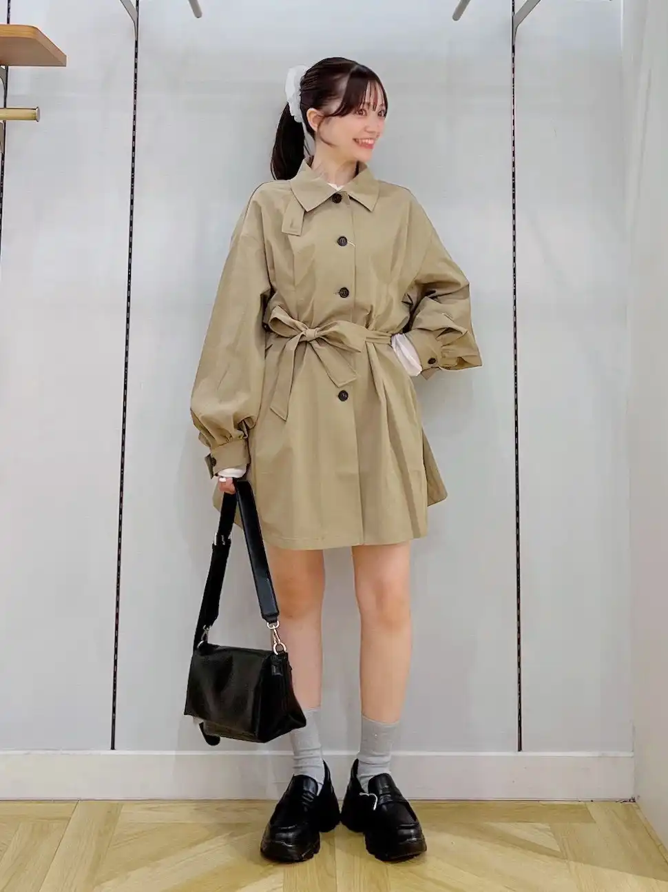 ウエストリボンがポイントのショートトレンチ♡