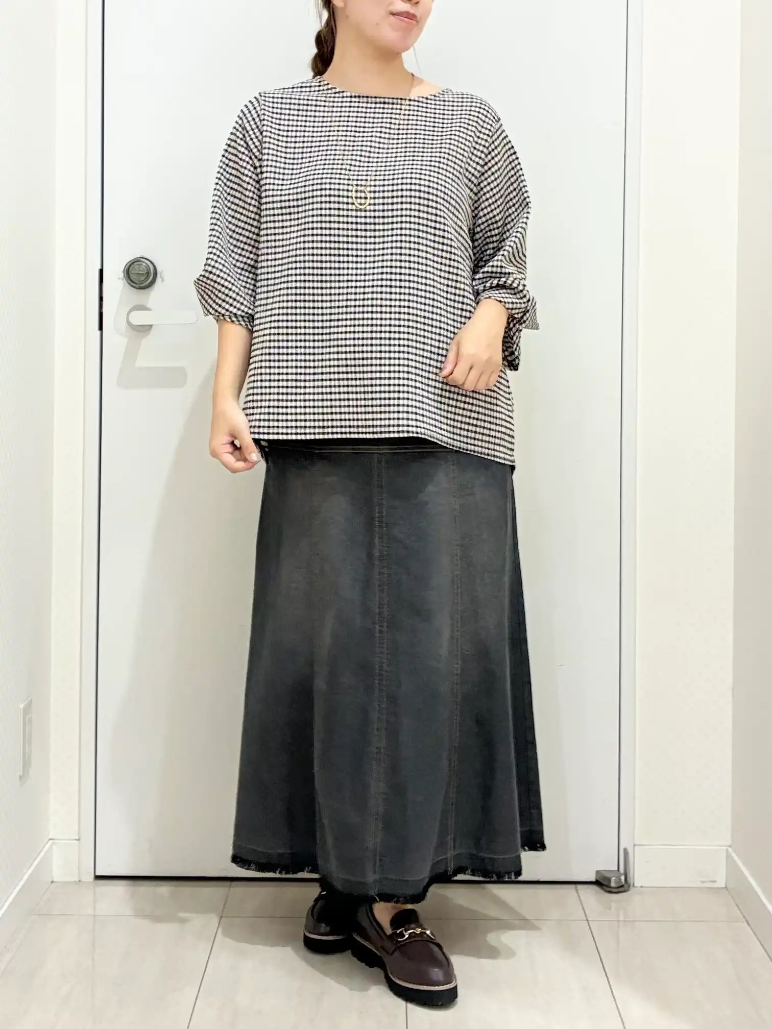 【大きいサイズ】カーブヘムカットソー