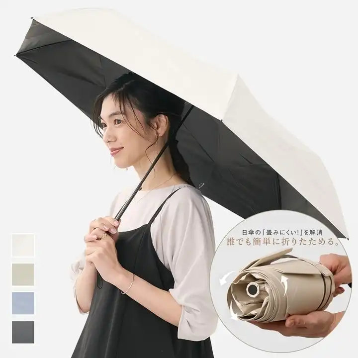 【遮光・UVカット】折畳傘 たたみやすい遮光55cm