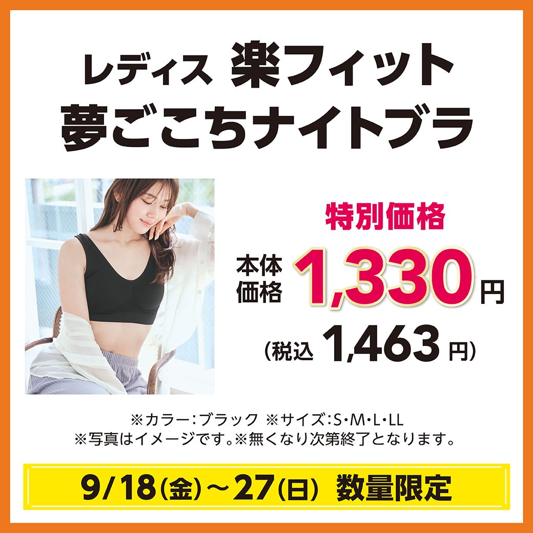 レディス楽フィット 夢ごこちナイトブラ 特別価格