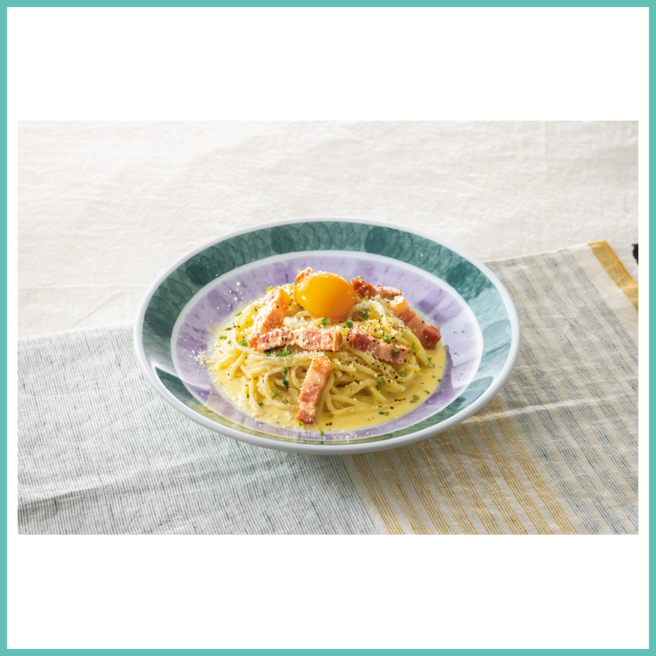 厚切りベーコンのカルボナーラ　鎌倉風