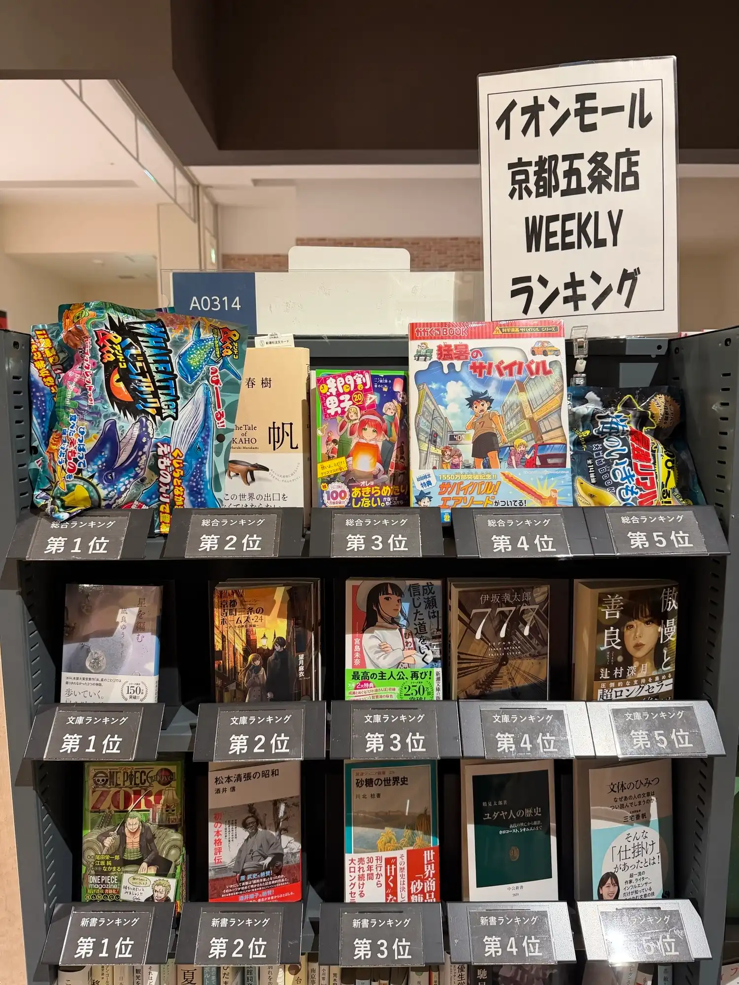 大垣書店 週間ランキング(7月11日~7月17日)