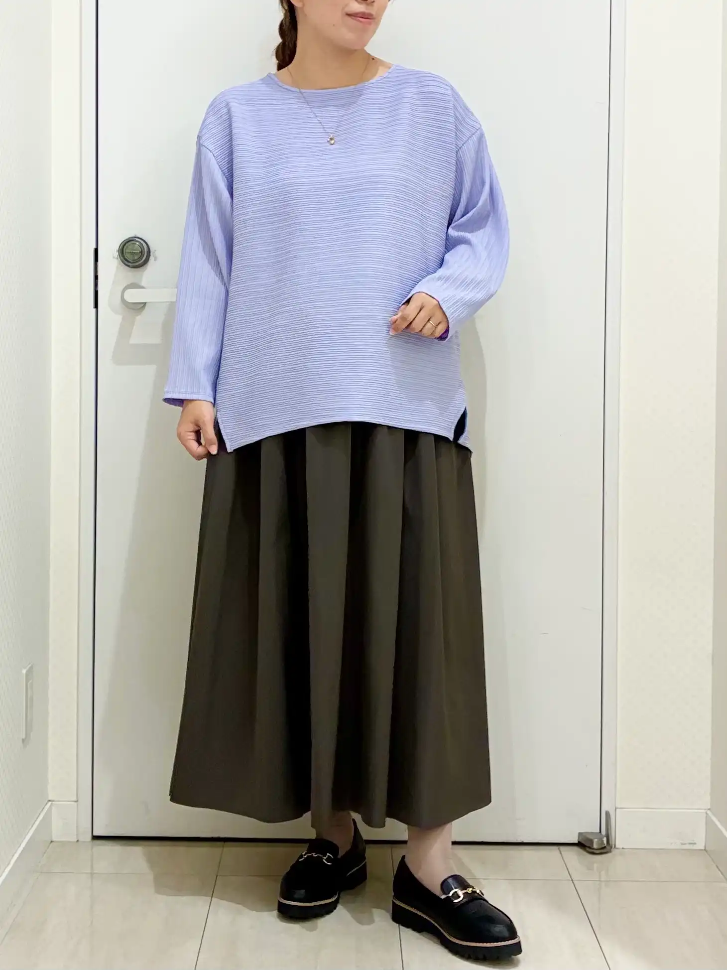 【大きいサイズ】シャーリングリップルカットソー