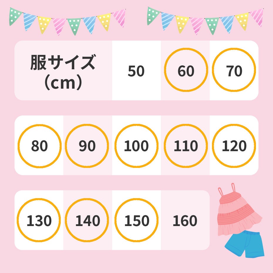 取り扱いサイズ表