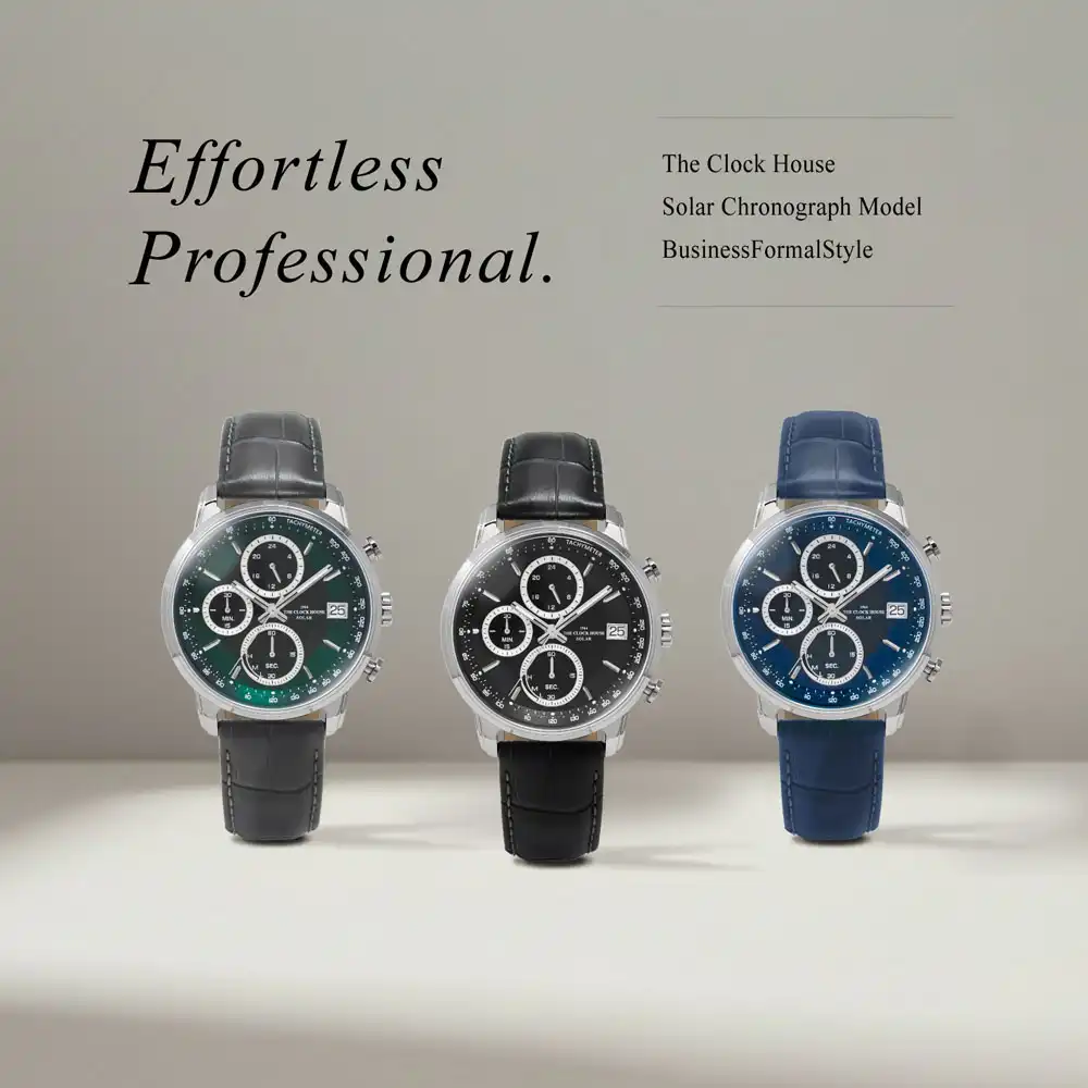 THE CLOCK HOUSEよりクラシカルな造形とエフォートレスな使用感を両立した新定番ソーラークロノグラフ！