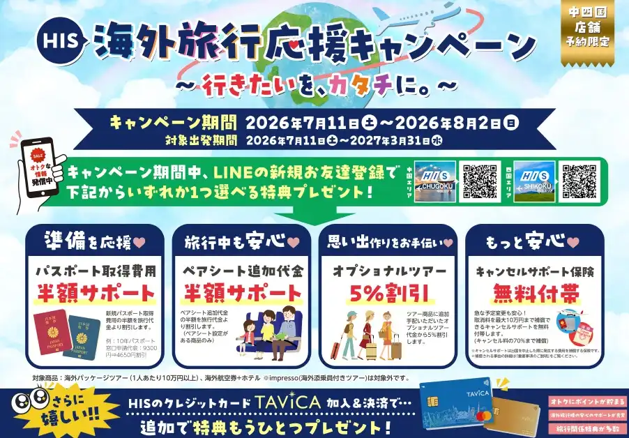 海外旅行応援キャンペーン開催中!