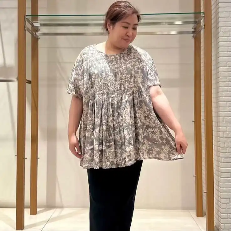 インド綿ピンタックブラウス