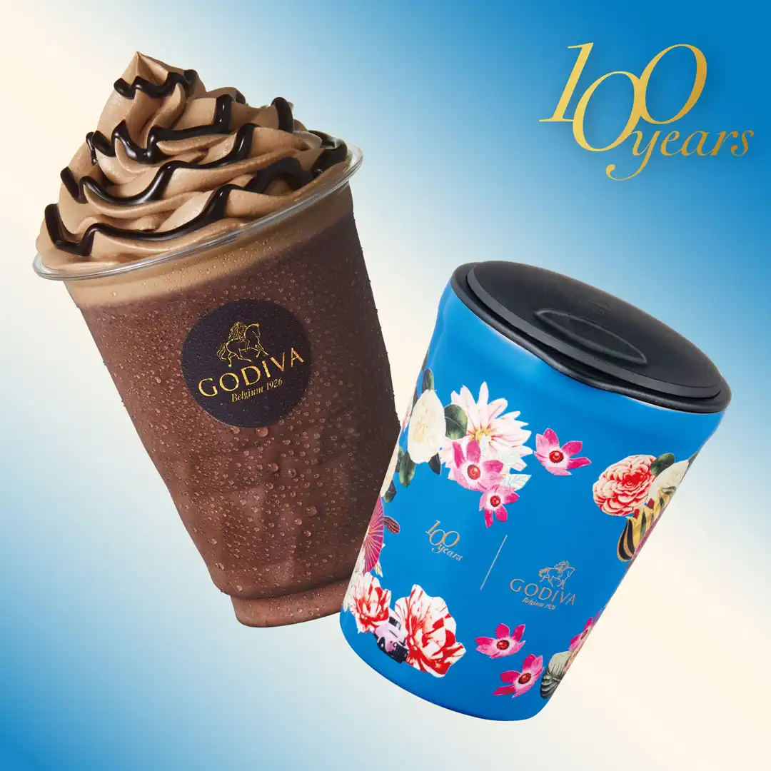 ゴディバ100周年タンブラー＆エクアドル カカオ71％ ダークチョコレート ショコリキサー　数量限定販売中