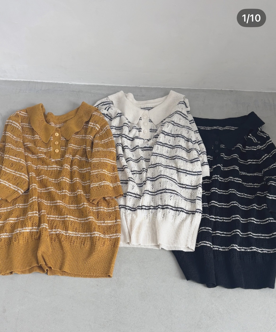 ～ボーダー襟ニット～