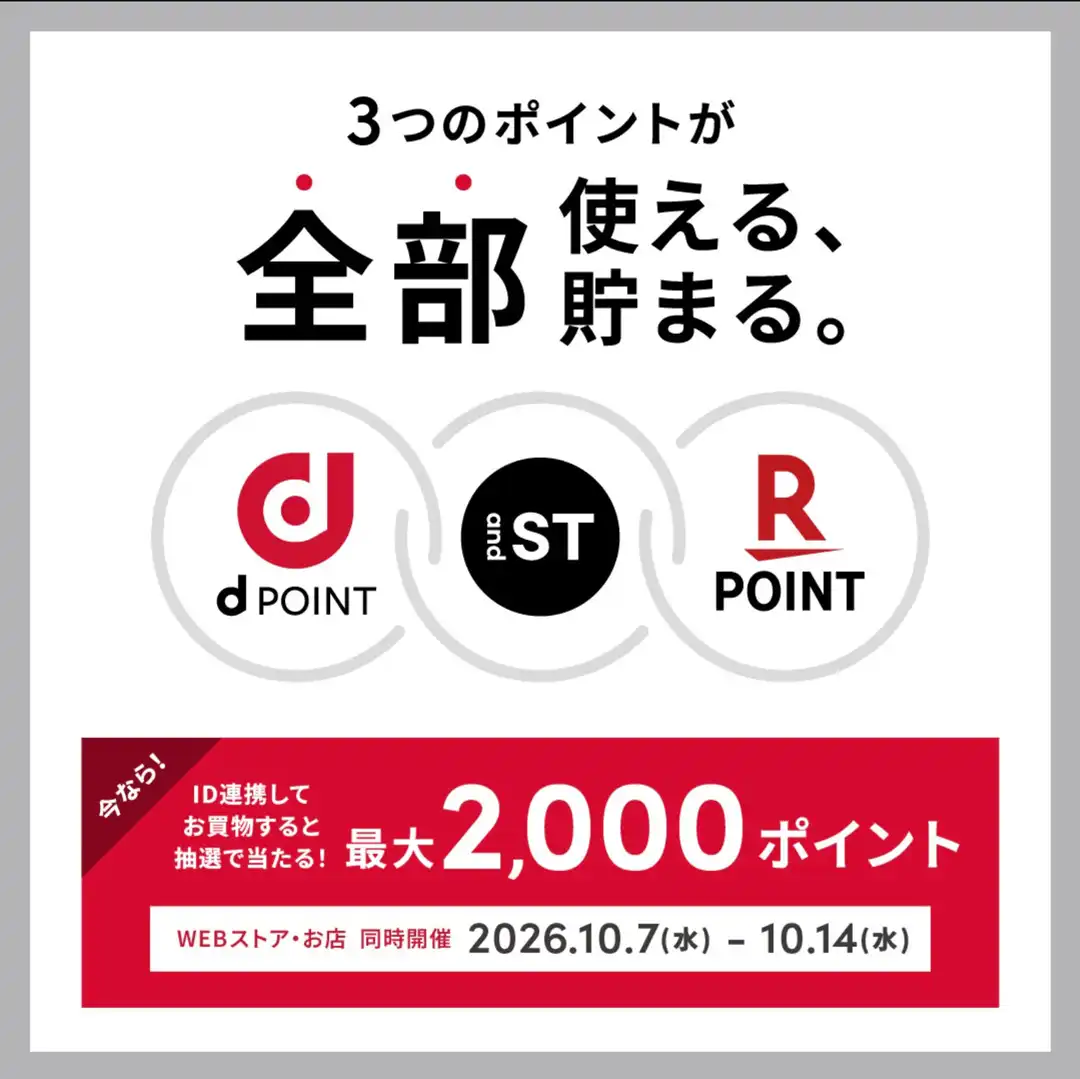 ID連携してお買い物すると抽選で最大2,000ポイント当たる