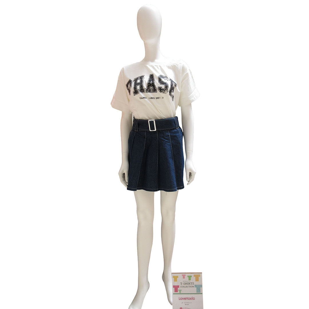 【LTXC／綿100%】発泡バックハートロゴ半袖T／【BS】デニムオーバーオール