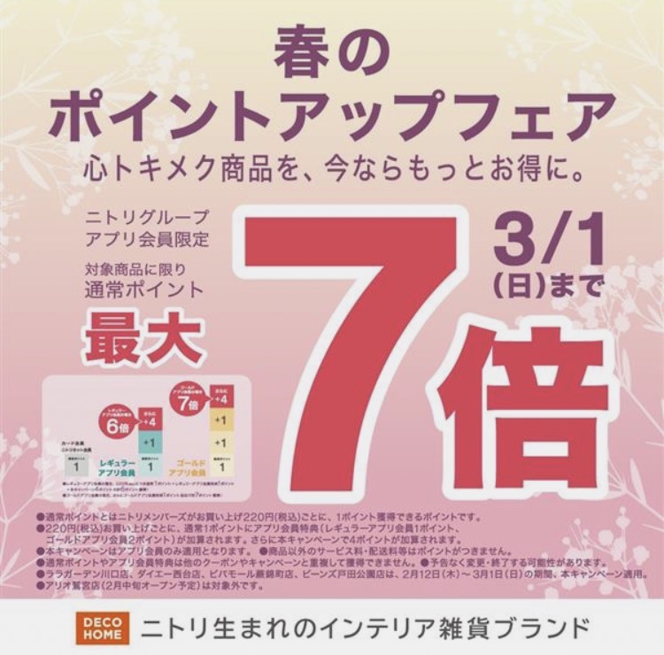 春のポイントアップフェア