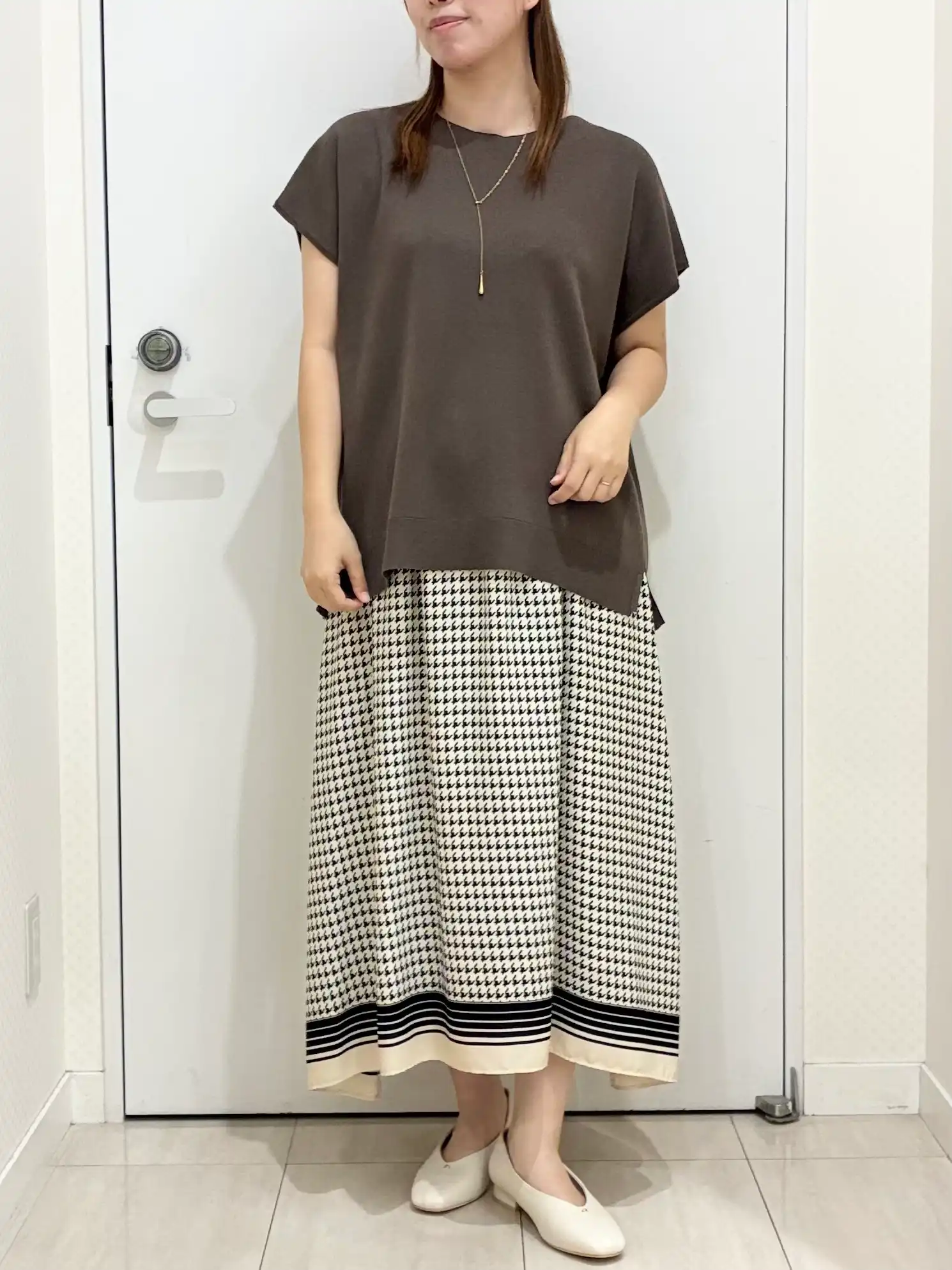 【大きいサイズ】スカーフプリントイレヘムスカート
