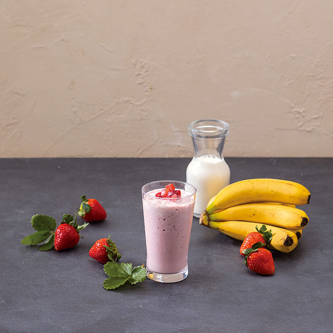 練乳いちごバナナスムージー