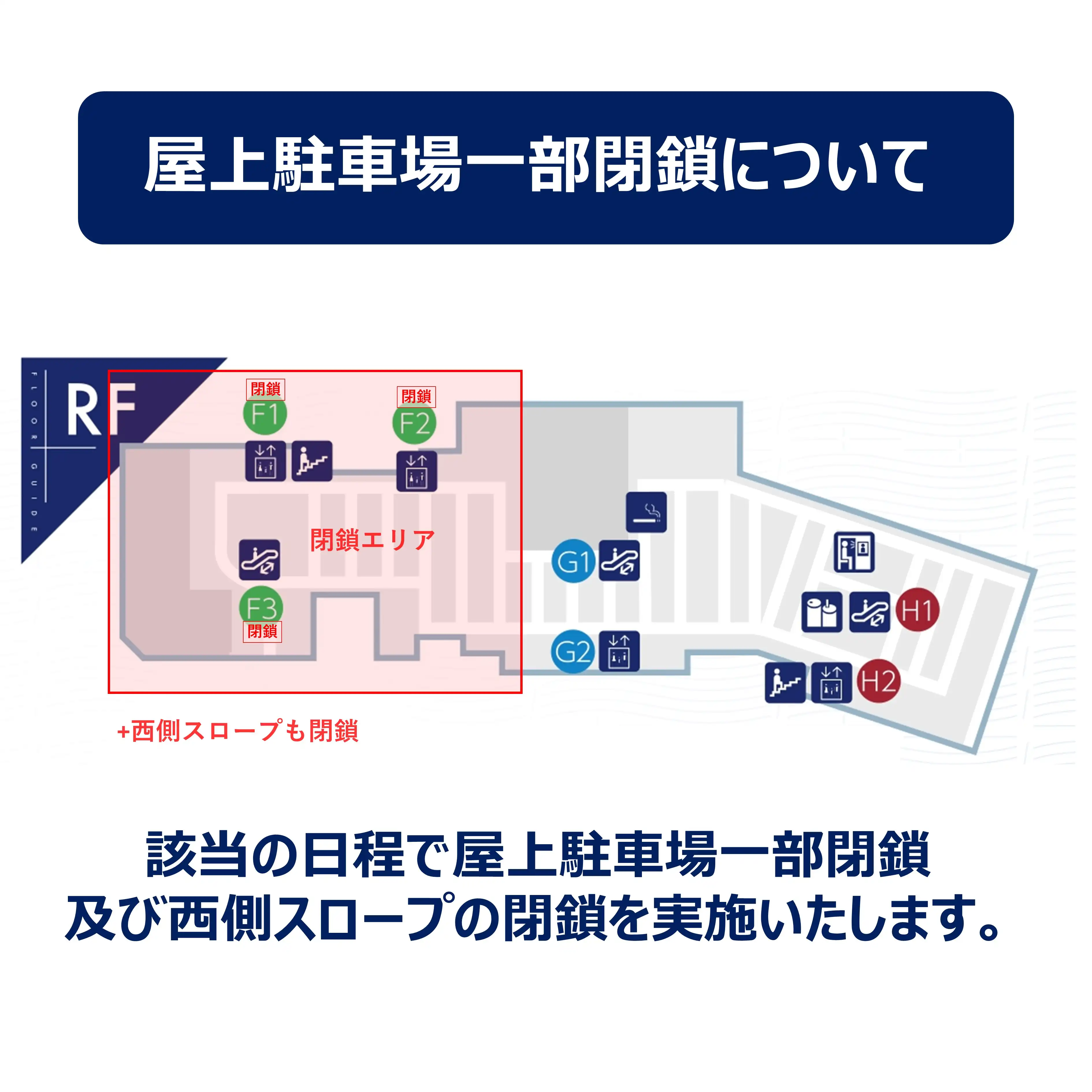 屋上駐車場一部閉鎖について