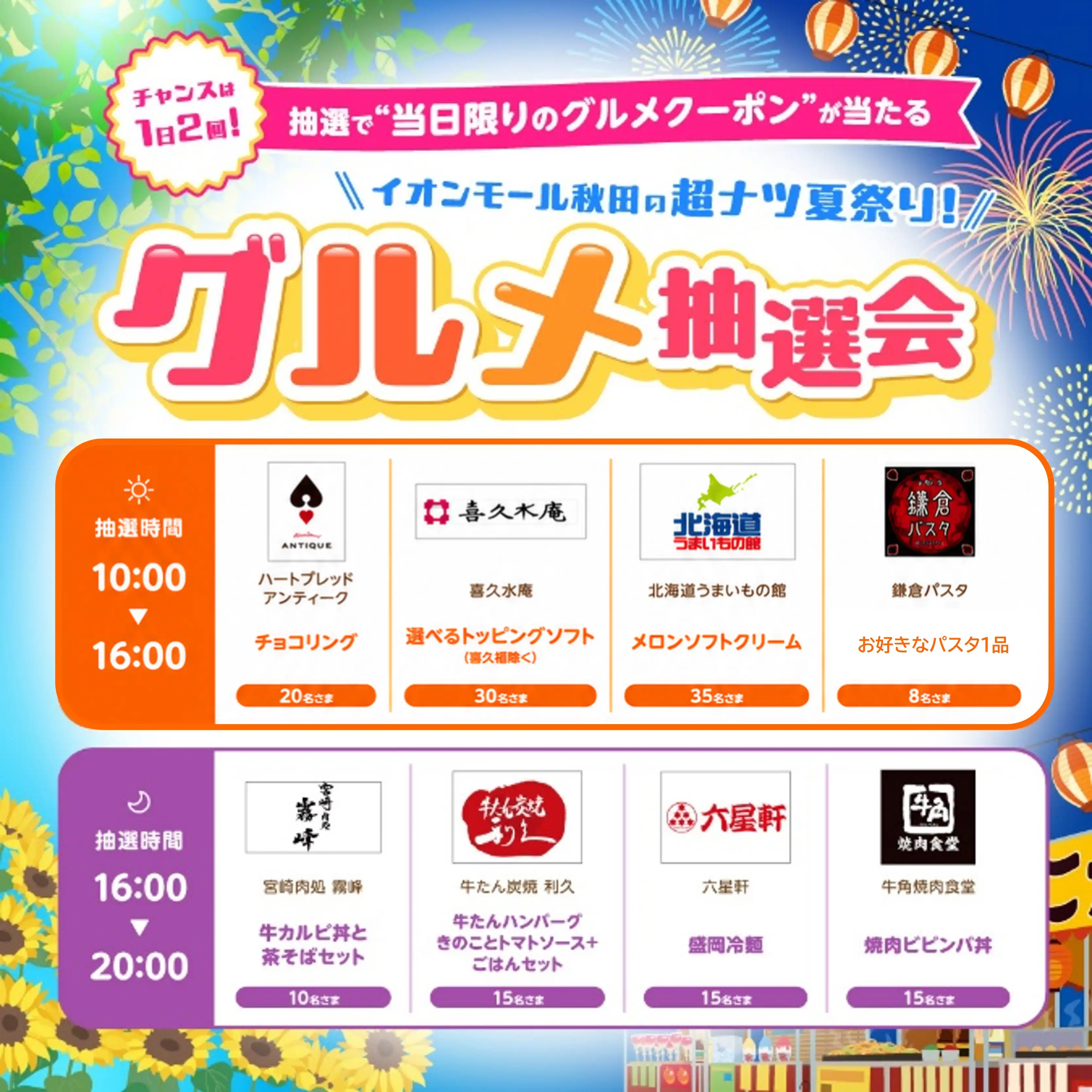 超！ナツ夏祭りグルメ抽選会