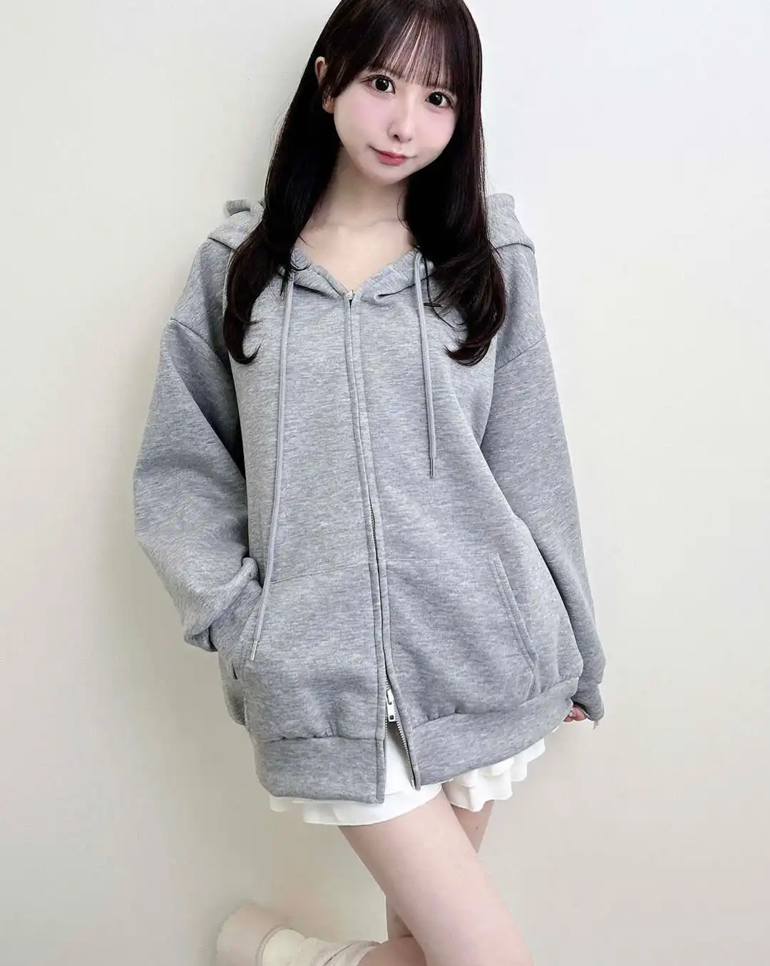 トレンド感たっぷり♡プレート付ラメダンボールZIPパーカー