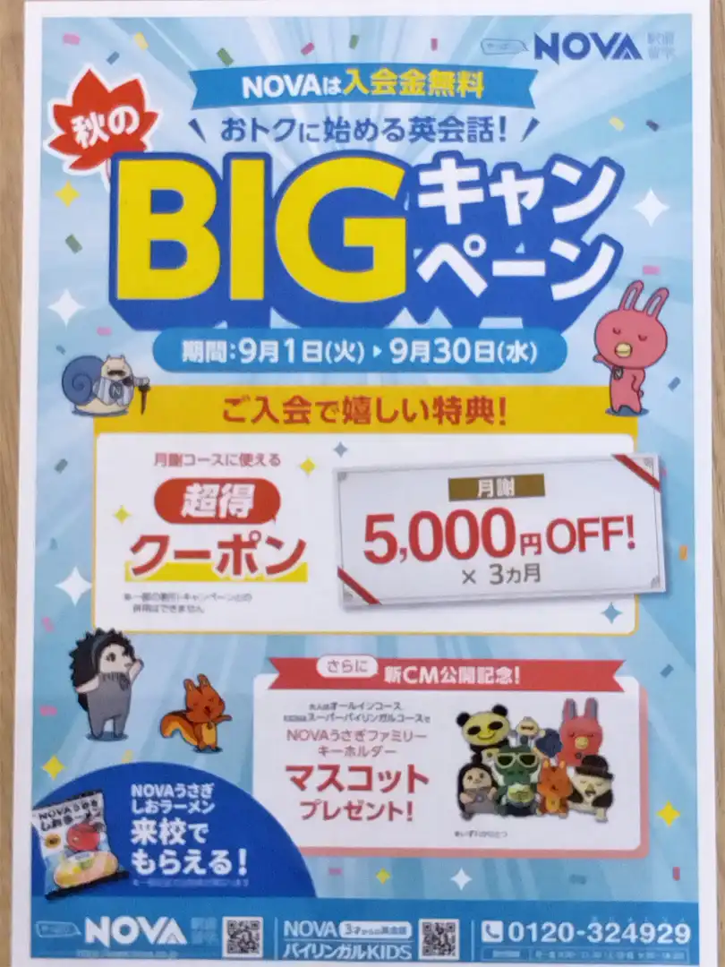 入会金無料＆月謝割引！秋のBIGキャンペーン実施中