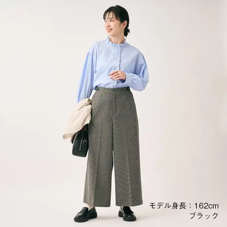 ミニ千鳥起毛ガウチョパンツ