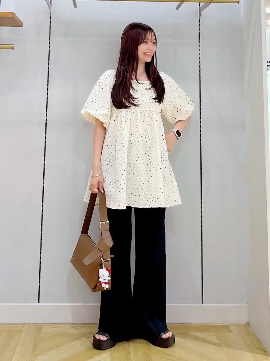 ドット柄が可愛いペプラムチュニックSS★