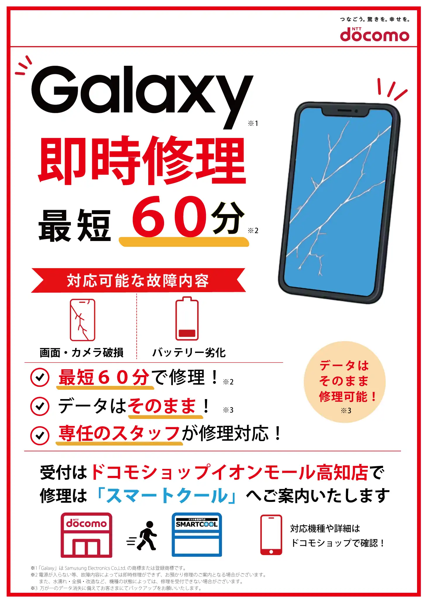 Galaxy即時修理が最短60分！