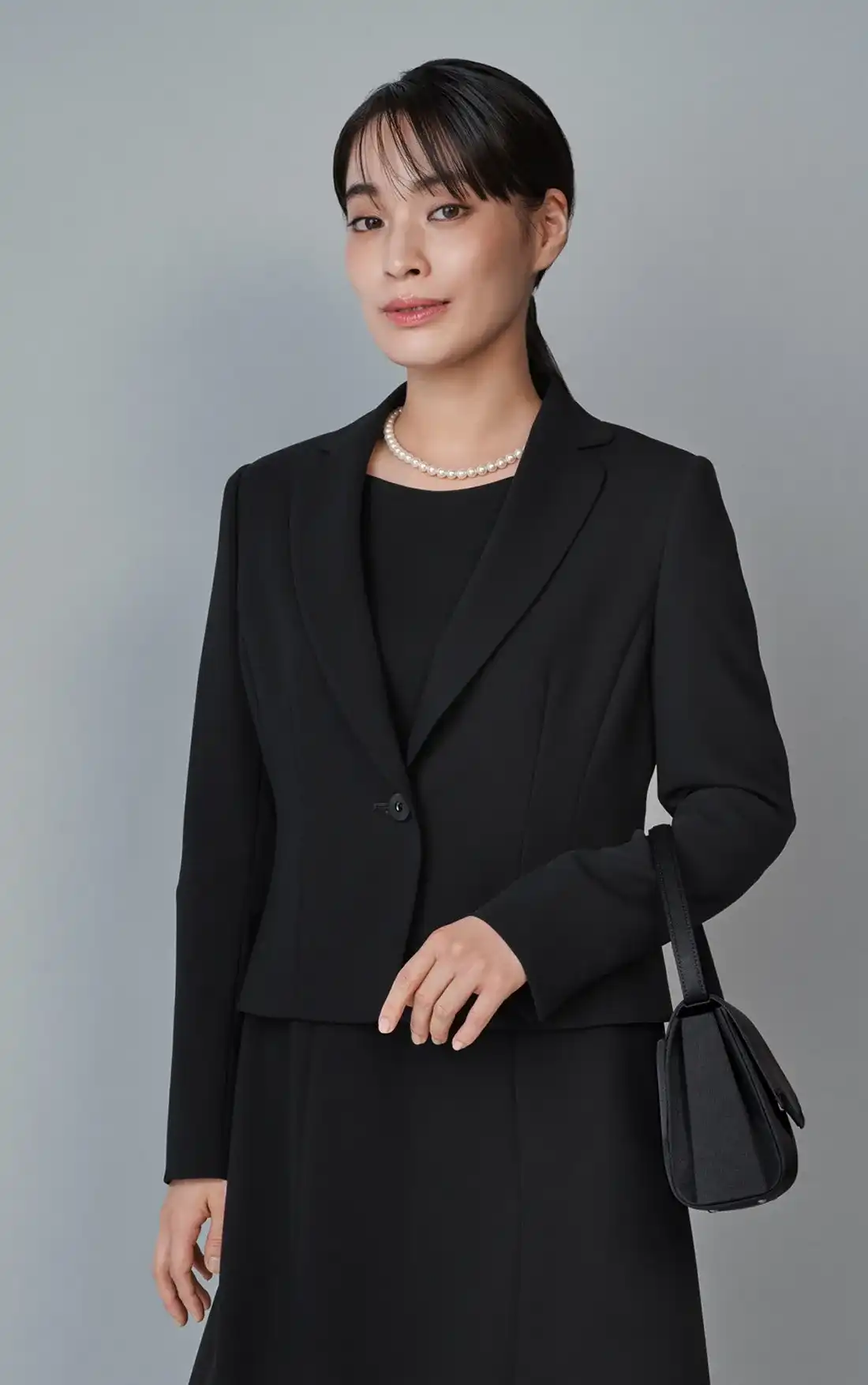 ☆レディス☆BLACK FORMAL  首元を綺麗に見せるラペルデザイン