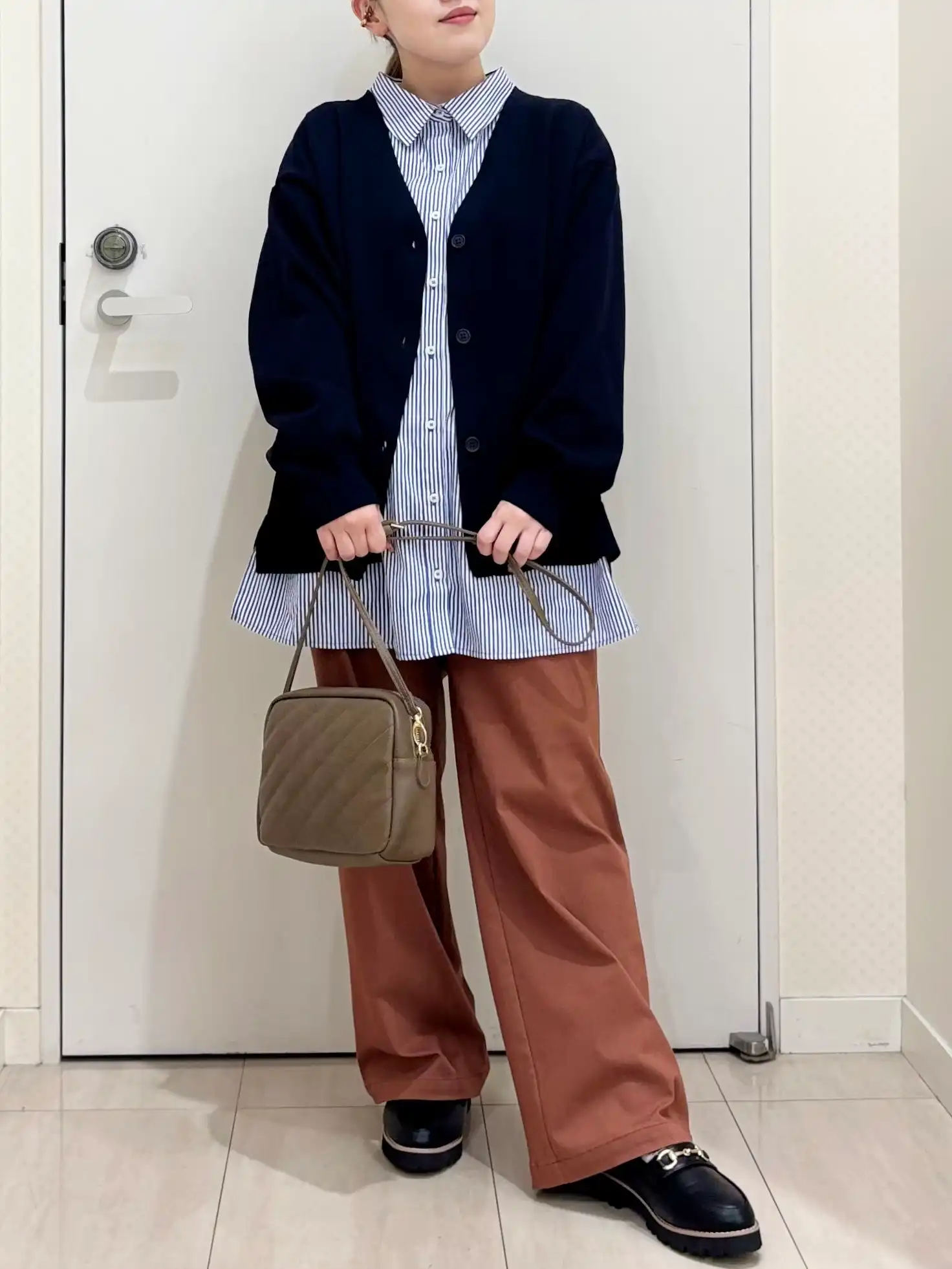 【大きいサイズ】シャツドッキングニットカーディガン