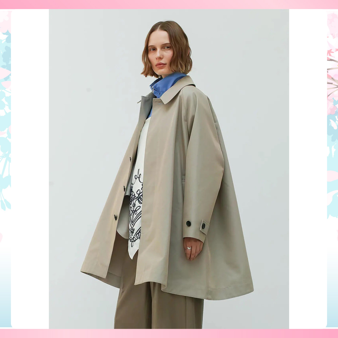 Aga シャンブレーツイルステンカラーミドルコート