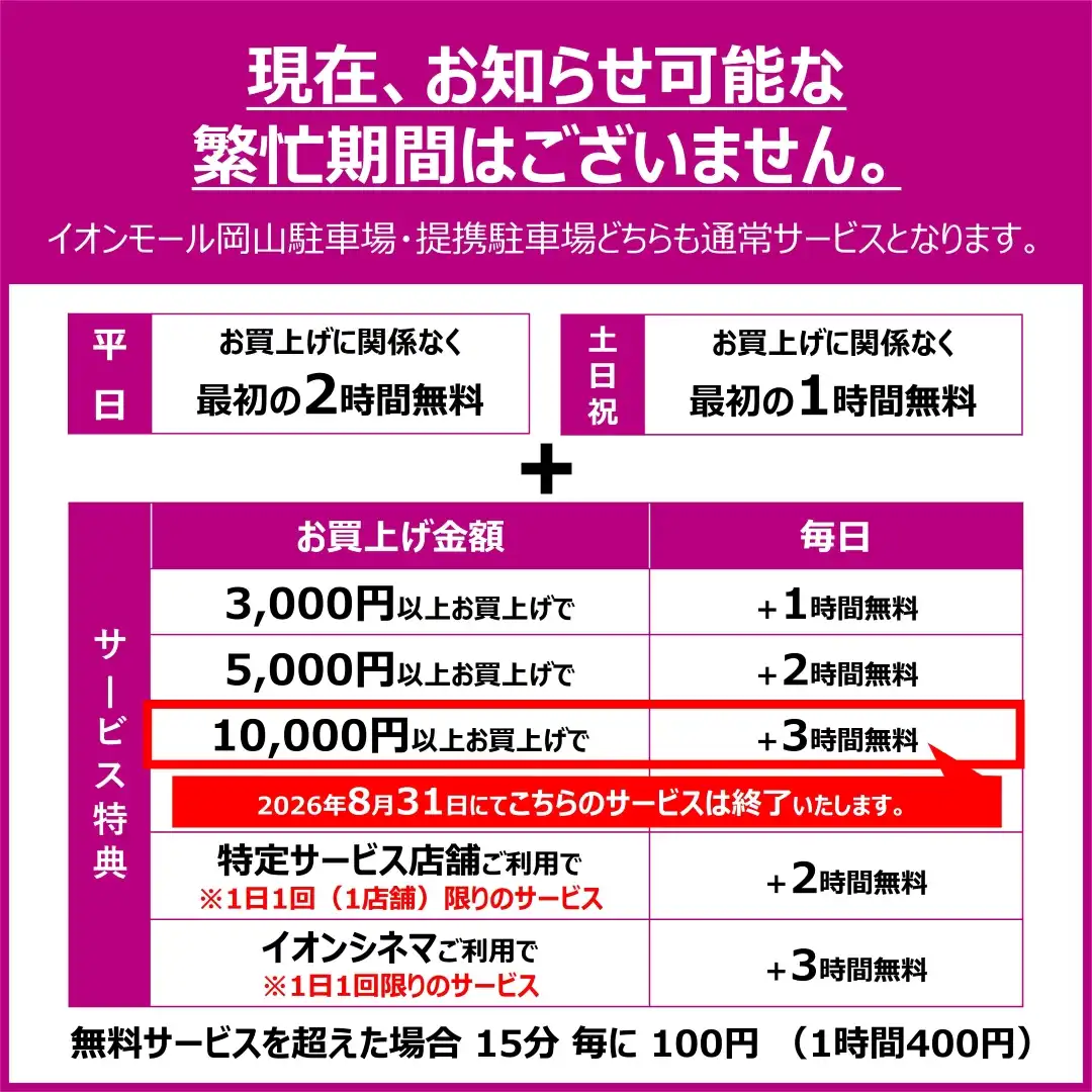 繫忙期について
