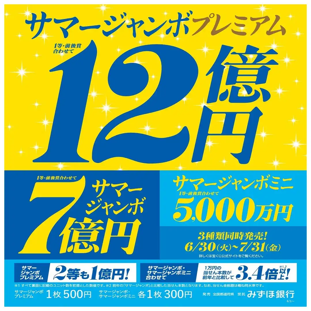 サマージャンボ宝くじ発売！